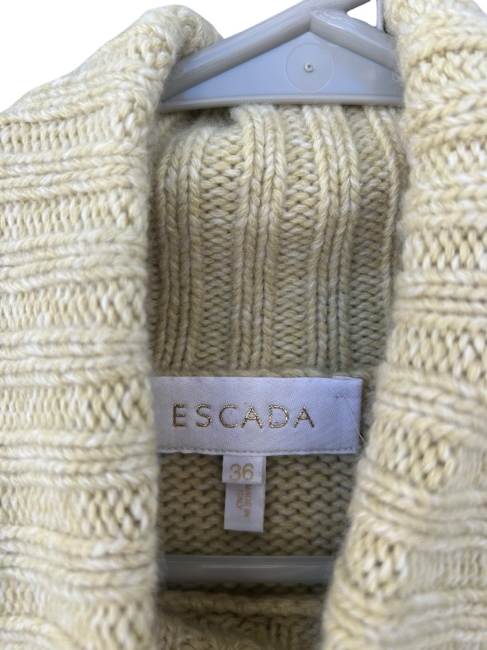 Escada Cashmere Wool Blend Short Sleeve Turtleneck Sweater - Size 36 - Green - Picture 13 of 13